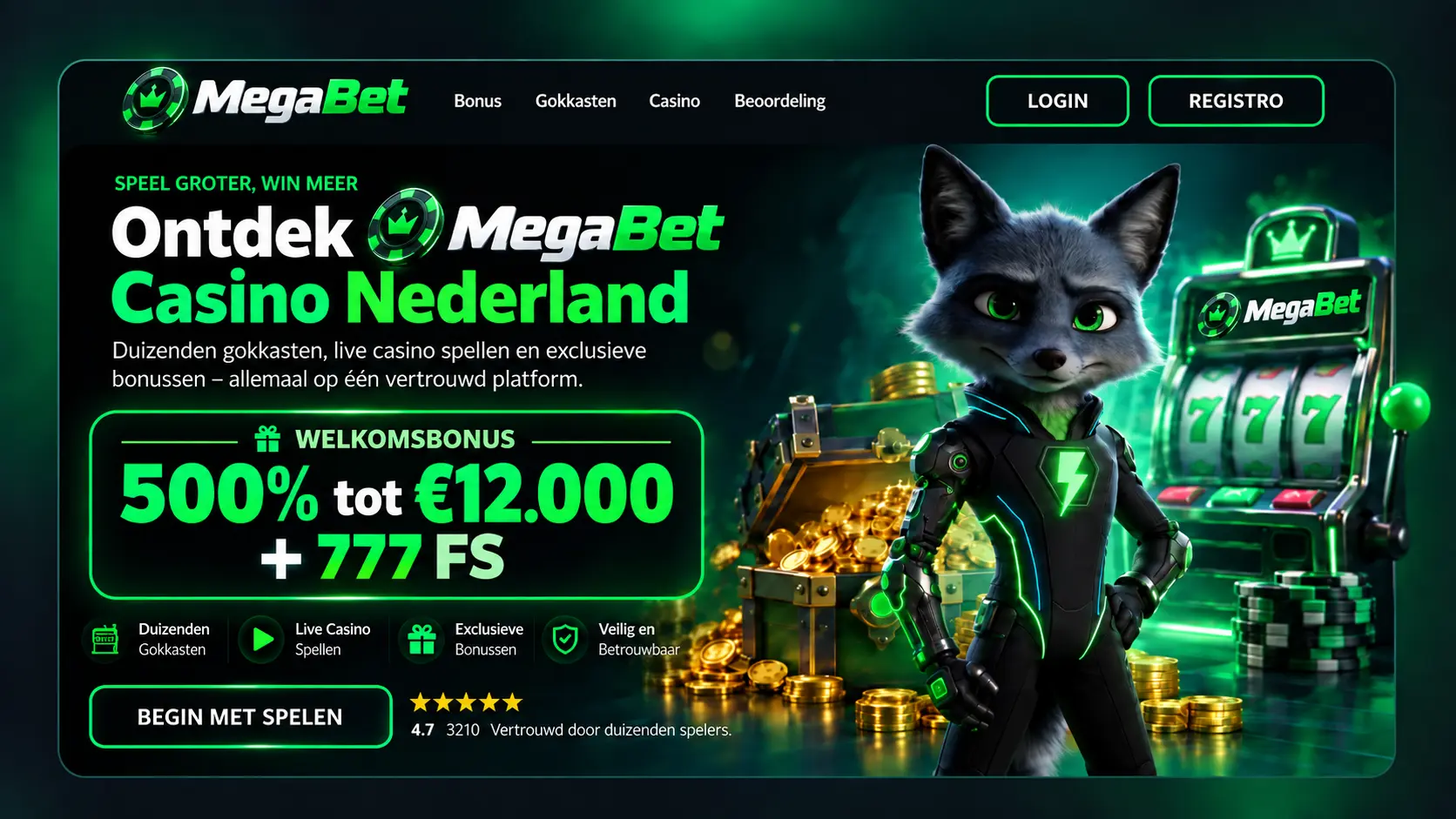 MegaBet Casino Nederland: Slots, Live Casino en Bonussen image 1