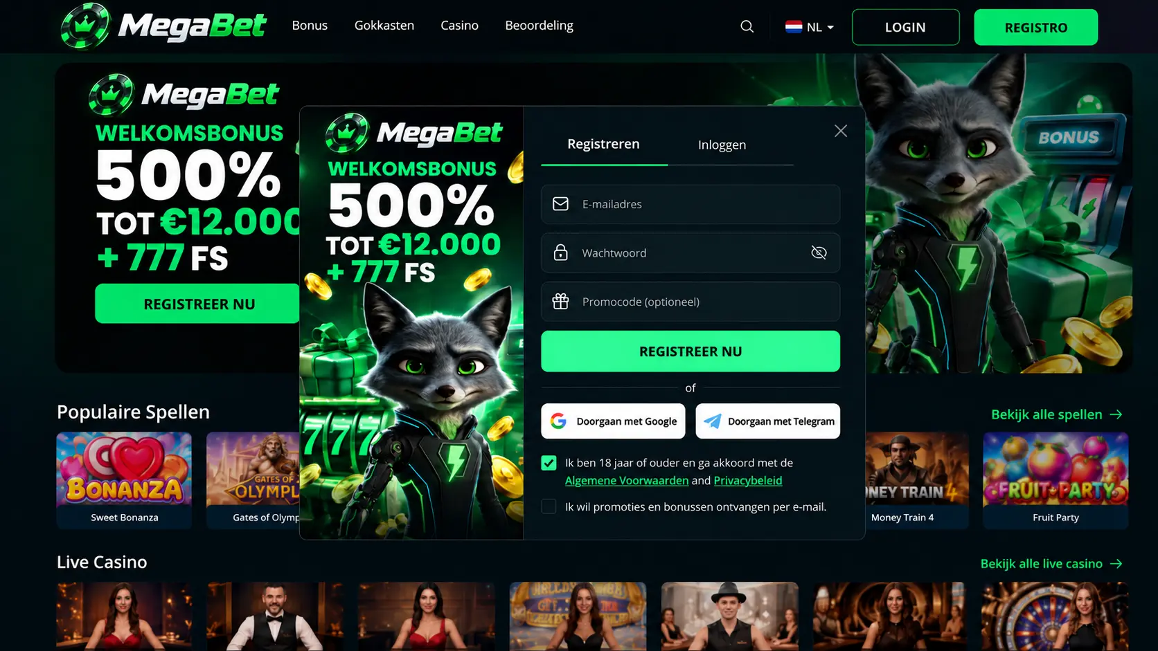 MegaBet Casino Nederland: Slots, Live Casino en Bonussen image 2